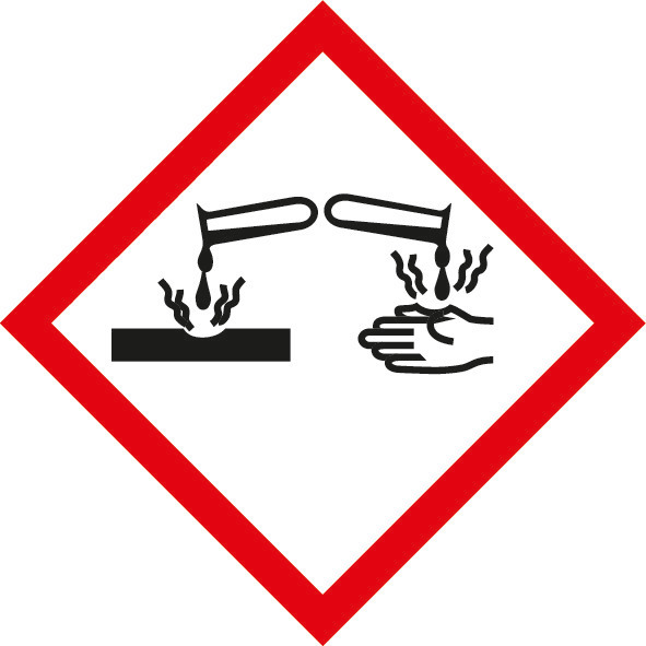 Chemický symbol nebezpečí GHS 05, korozivní a žíravé látky