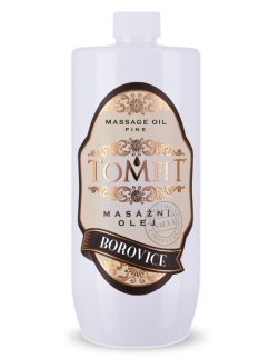 TOMFIT masážní olej – Borovice 1 l – osvěžení, stimulace a prokrvení pokožky s lesními silicemi