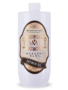 TOMFIT masážní olej – Jitrocel 1 l – zklidnění, regenerace a péče pro pokožku