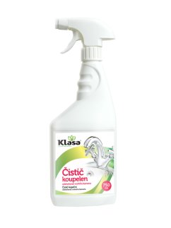 KLASA – Čistič koupelen 750 ml – účinně odstraňuje vodní kámen a nečistoty, zabraňuje jejich usazování a zanechává svěží vůni.