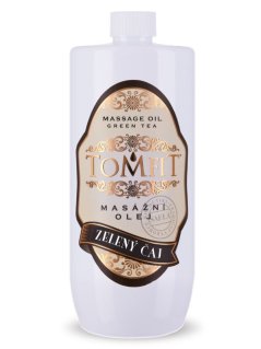 TOMFIT minerální masážní olej – Zelený čaj 1 l – regenerace, ochrana a zpevnění pokožky s antioxidanty