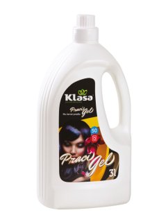 KLASA – Prací gel na černé prádlo 3 l – chrání tmavé barvy před vyblednutím, šetrný k vláknům, účinný i při nízkých teplotách.