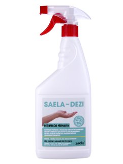 SAELA – DEZI – Dezinfekce na ruce 750 ml s rozprašovačem – vysoká účinnost proti virům a bakteriím s 75,8 % ethanolu