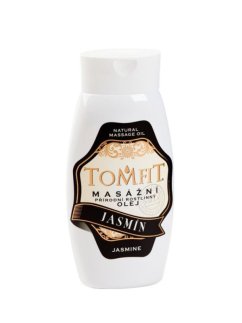 TOMFIT přírodní masážní olej – Jasmín 250 ml – relaxace a harmonizace s jasmínovým parfémem pro pokožku