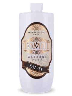 TOMFIT minerální masážní olej – Šalvěj 1 l – osvěžení, zklidnění a antibakteriální péče pro pokožku