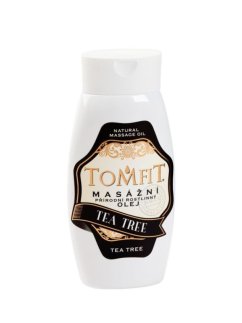 TOMFIT přírodní masážní olej – Tea Tree oil 250 ml – antiseptická péče a regenerace pro citlivou pokožku