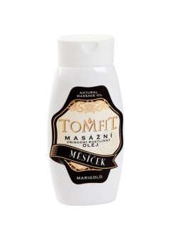 TOMFIT přírodní masážní olej – Měsíček 250 ml – jemná regenerace pokožky s extraktem měsíčku pro citlivou pleť