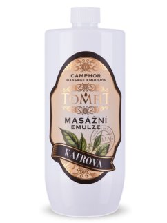 TOMFIT masážní emulze – Kafrová 1 l – rychlá úleva pro svaly a klouby s kafrem pro regeneraci po fyzické námaze