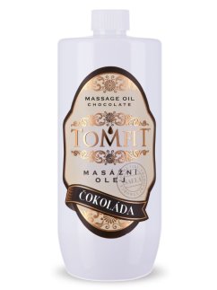 TOMFIT minerální masážní olej – Čokoláda 1 l – smyslná relaxace, regenerace a výživa pokožky