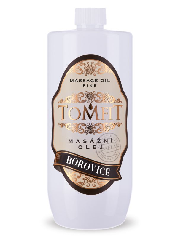 TOMFIT masážní olej – Borovice 1 l – osvěžení, stimulace a prokrvení pokožky s lesními silicemi