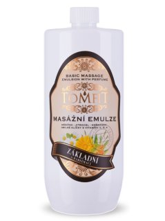 TOMFIT masážní emulze – Základní s parfemací 1 l – osvěžující emulze pro sportovní, kondiční a relaxační masáže s jemnou vůní