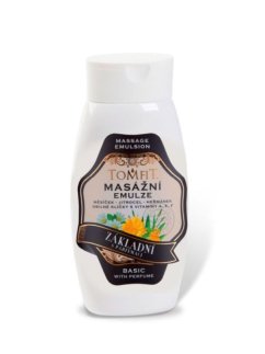 TOMFIT masážní emulze – Základní s parfemací 250 ml – osvěžující emulze pro sportovní a kondiční masáže s jemnou vůní