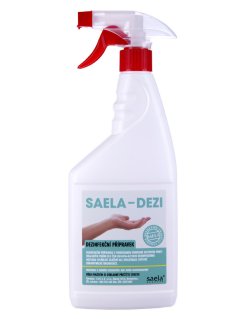 SAELA – DEZI – Dezinfekce na ruce 750 ml s rozprašovačem – vysoká účinnost proti virům a bakteriím s 75,8 % ethanolu SAELA – DEZI – Dezinfekce na ruce 750 ml s rozprašovačem – vysoká účinnost proti virům a bakteriím s 75,8 % ethanolu