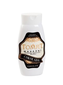 TOMFIT přírodní masážní olej – Čokoláda 250 ml – regenerace, výživa a relaxace s vůní čokolády